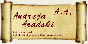 Andreja Aradski vizit kartica
